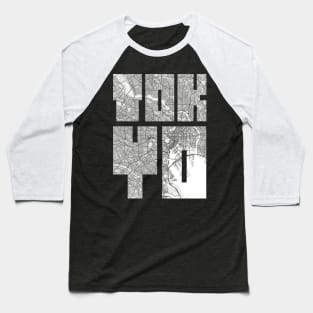 Tokyo, Japan City Map Typography - Light Baseball T-Shirt